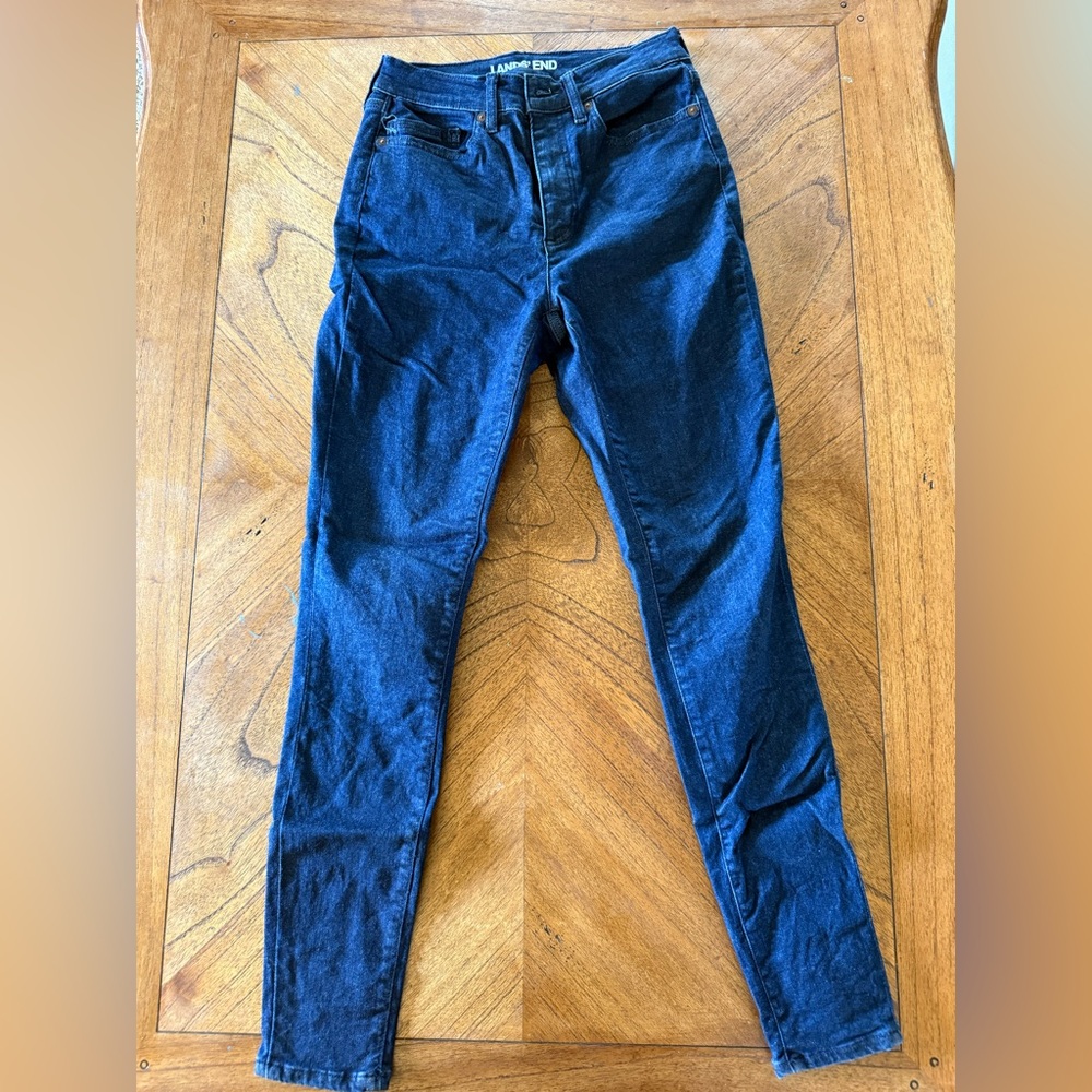 Lands' End Blue Skinny Jeans Classic Style